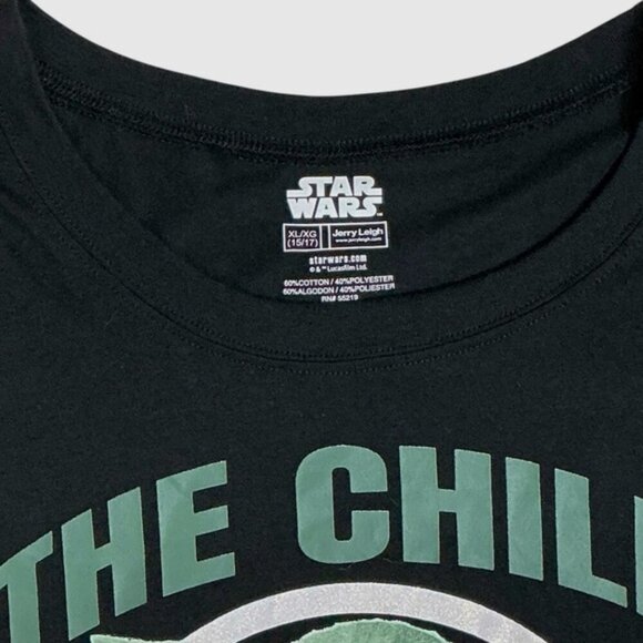 Star Wars T Shirt Baby Yoda Short Sleeve Crew Neck Black Women Juniors 15/17 XL - Picture 9 of 16